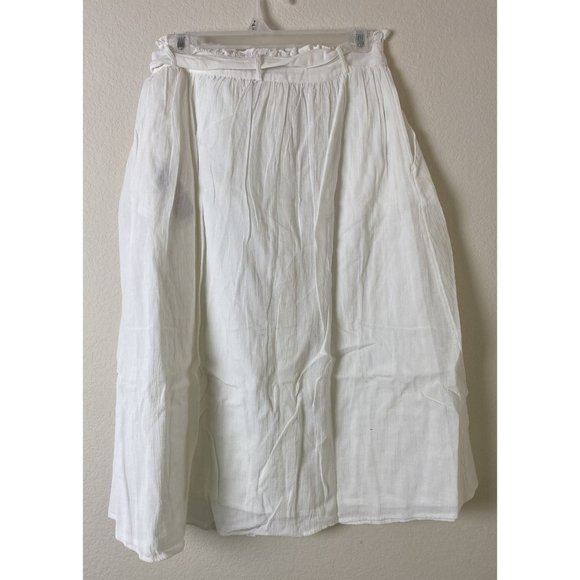 Vero Moda Sammi Tie Waist Cotton Midi Skirt In Snow White Size Small NWT - Picture 5 of 6